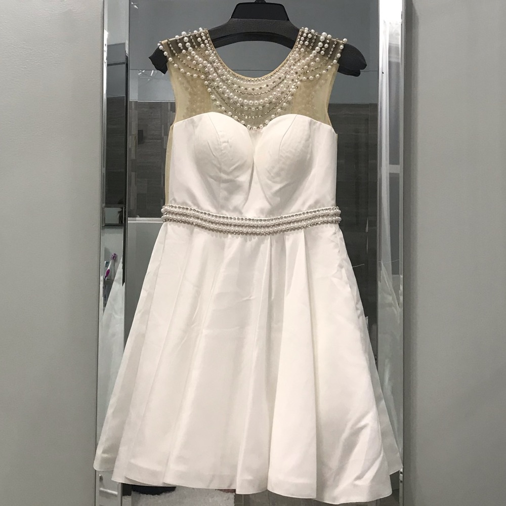 Camille la vie ivory dress with pearls